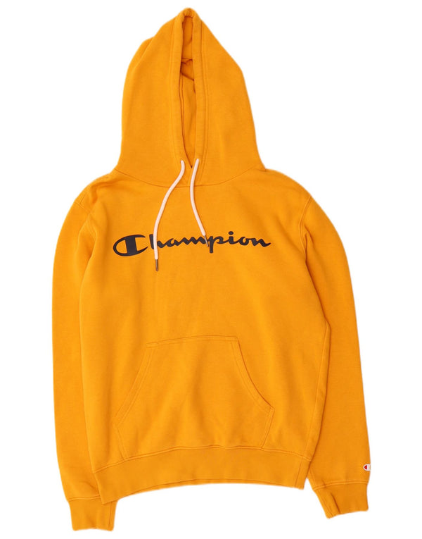 Jumper masculino com capuz gráfico Champion pequeno algodão amarelo