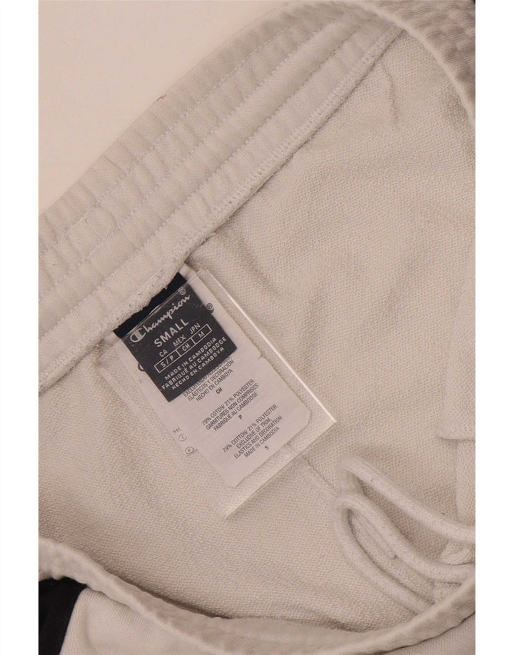 Shorts esportivos masculinos Champion pequeno algodão colorblock branco