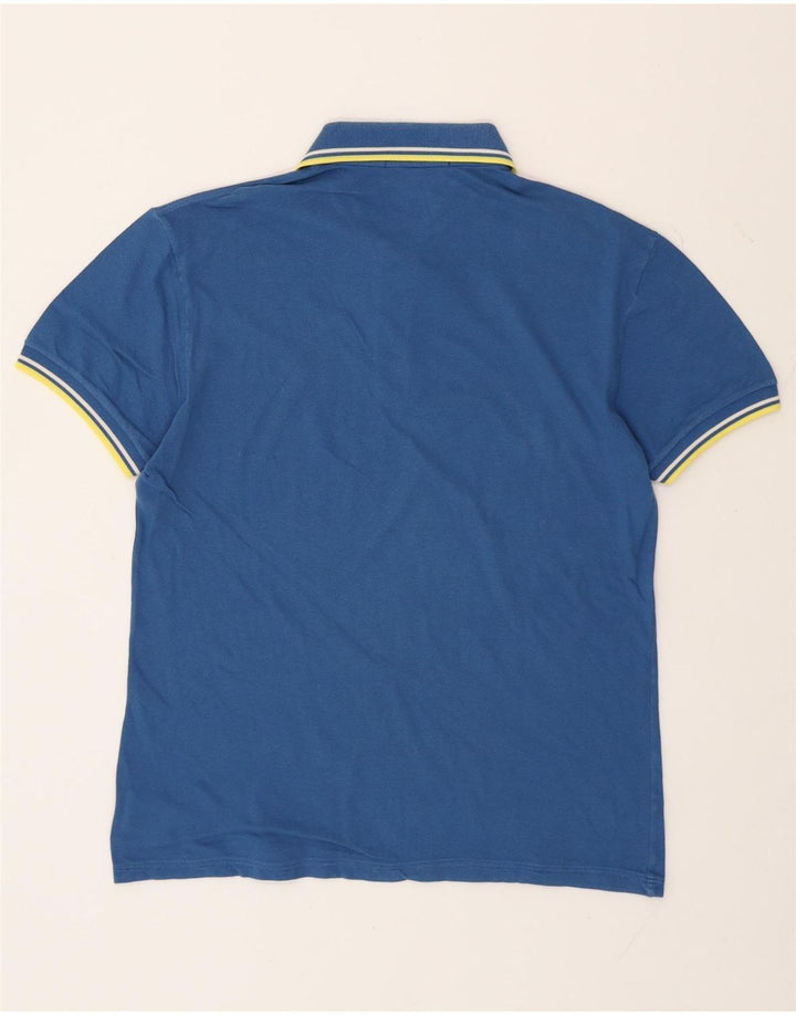 Camisa polo masculina leve e elástica FRED PERRY de algodão azul médio