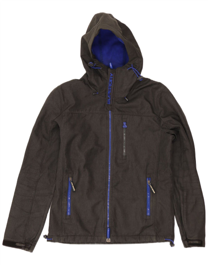 Jaqueta corta-vento masculina SUPERDRY The Windtrekker com capuz Reino Unido 38 cinza médio