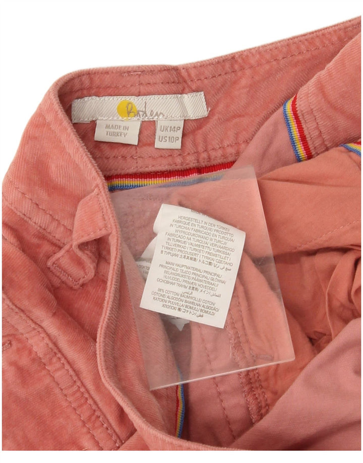 Calça esportiva feminina BODEN de veludo cotelê UK 14 grande W34 L25 rosa