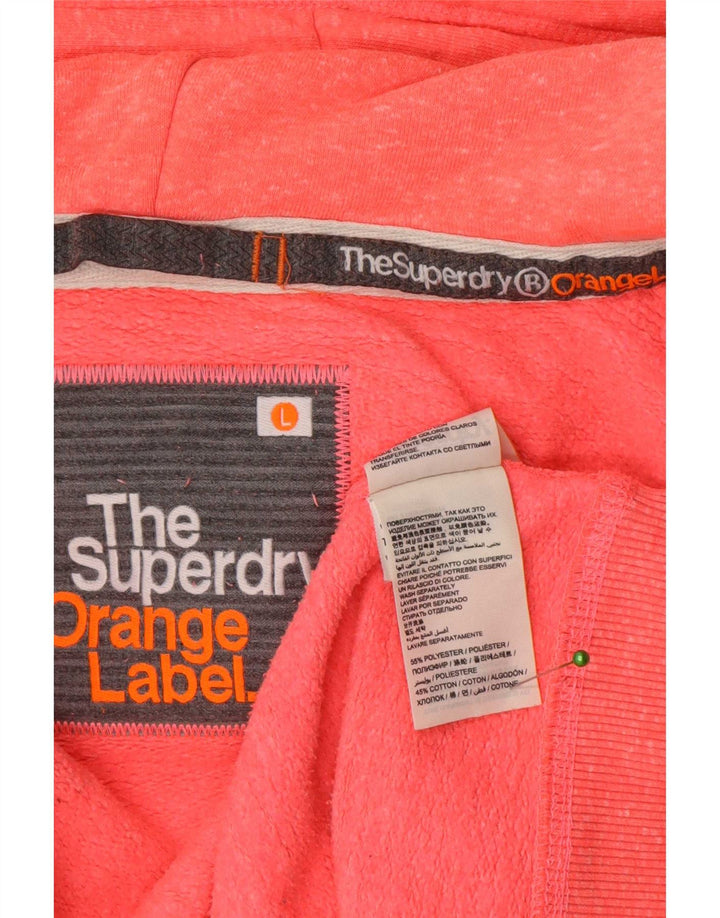Suéter feminino Superdry com capuz e zíper Reino Unido 16 grande poliéster rosa