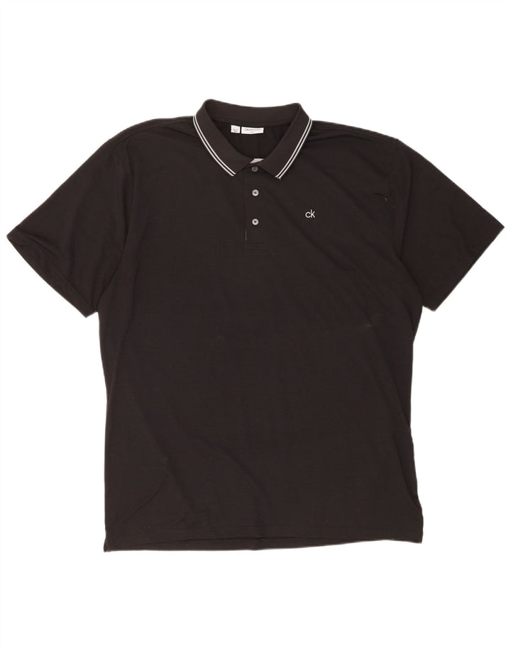 Camisa polo masculina Calvin Klein 2XL poliéster listrado preto