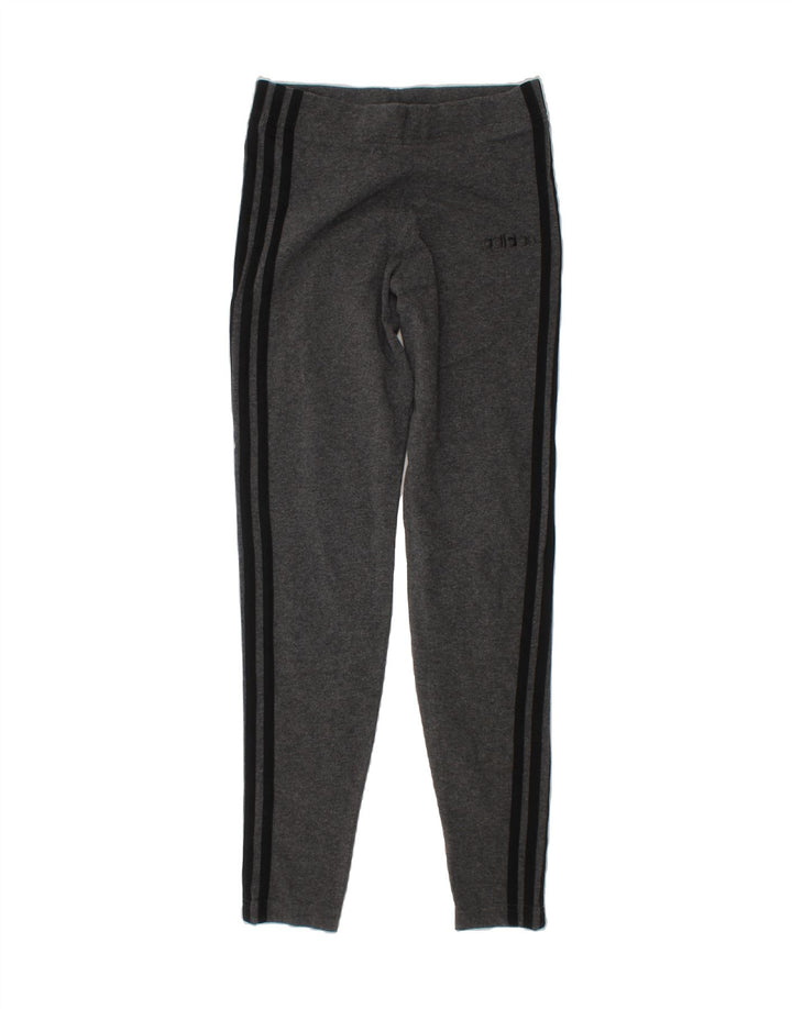 ADIDAS Girls Leggings 13-14 Years Grey Cotton Vintage Adidas and Second-Hand Adidas from Messina Hembry 