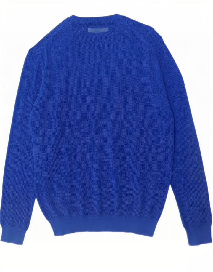 Suéter masculino Gant com gola redonda, grande algodão azul