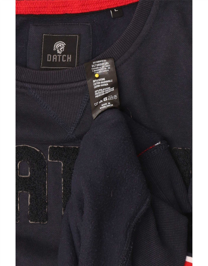 Datch moletom gráfico masculino jumper grande algodão azul marinho