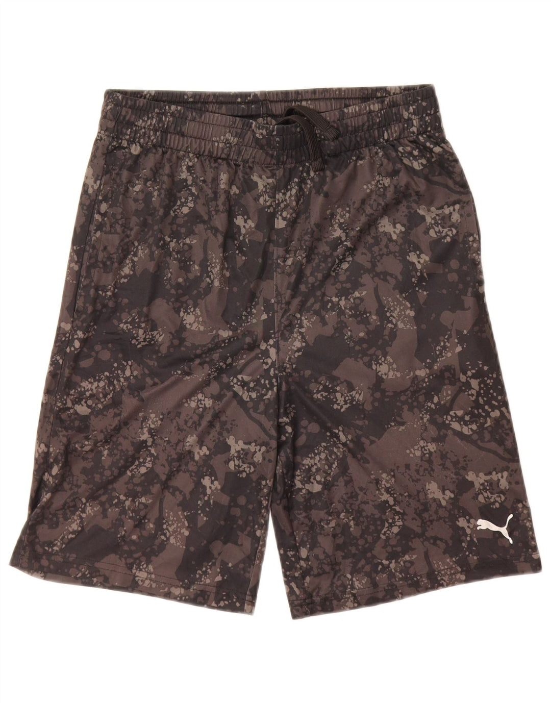 Shorts esportivos Puma Boys 14-15 anos grandes cinza camuflado