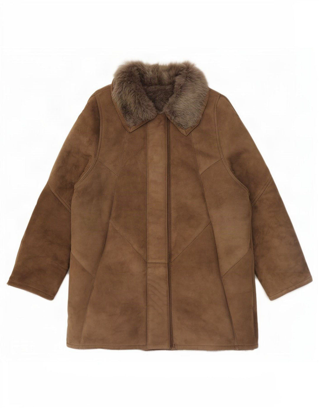 Jaqueta feminina vintage Shearling EU 46 XL marrom