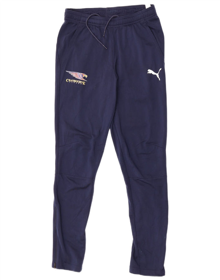 Calça de treino masculina Puma pequena azul marinho poliéster