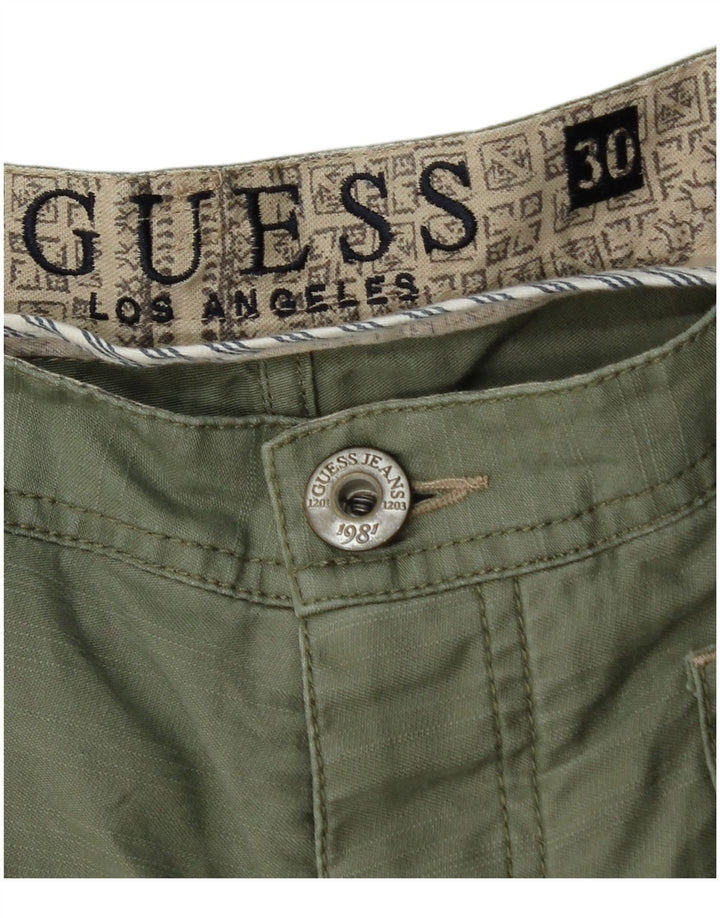 Guess Mens Cargo Shorts W30 Médio Algodão Cáqui