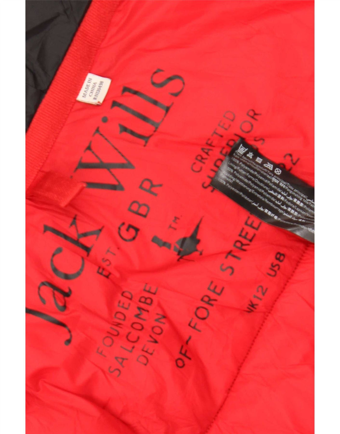 Jaqueta feminina acolchoada com capuz Jack Wills UK 12 poliamida preta média
