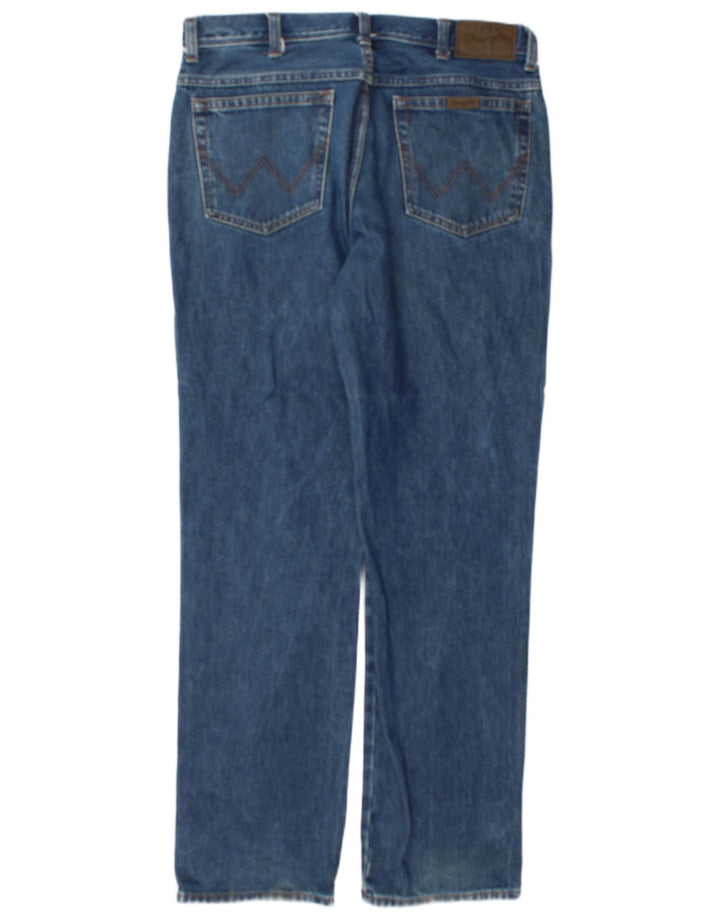 Wrangler Mens Regular Fit Jeans Reta W36 L34 Azul Algodão