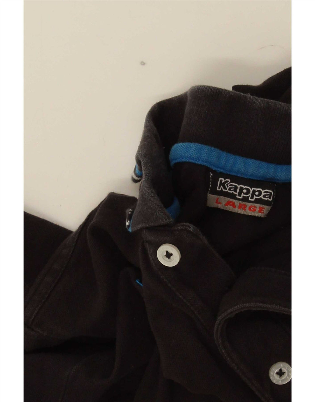 Camisa polo masculina Kappa grande listrada preta