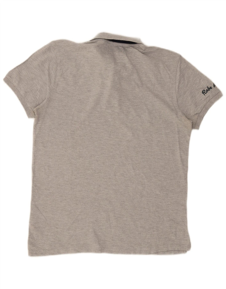 Camisa polo masculina Kappa grande cinza colorblock algodão