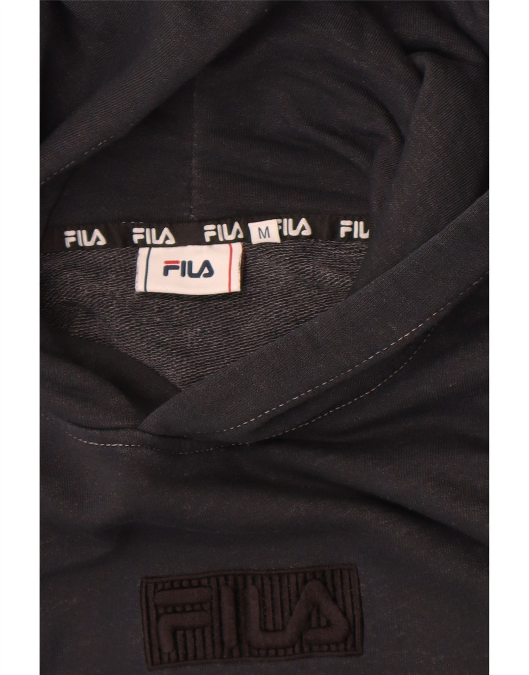 Fila feminino gráfico moletom com capuz UK 14 médio preto