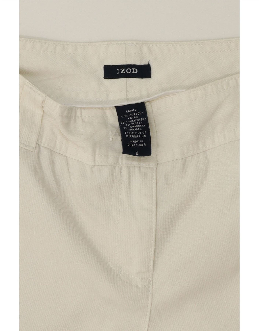 IZOD Womens Straight Cargo Capri Trousers US 4 Small W27 L20 White Cotton Vintage Izod and Second-Hand Izod from Messina Hembry 