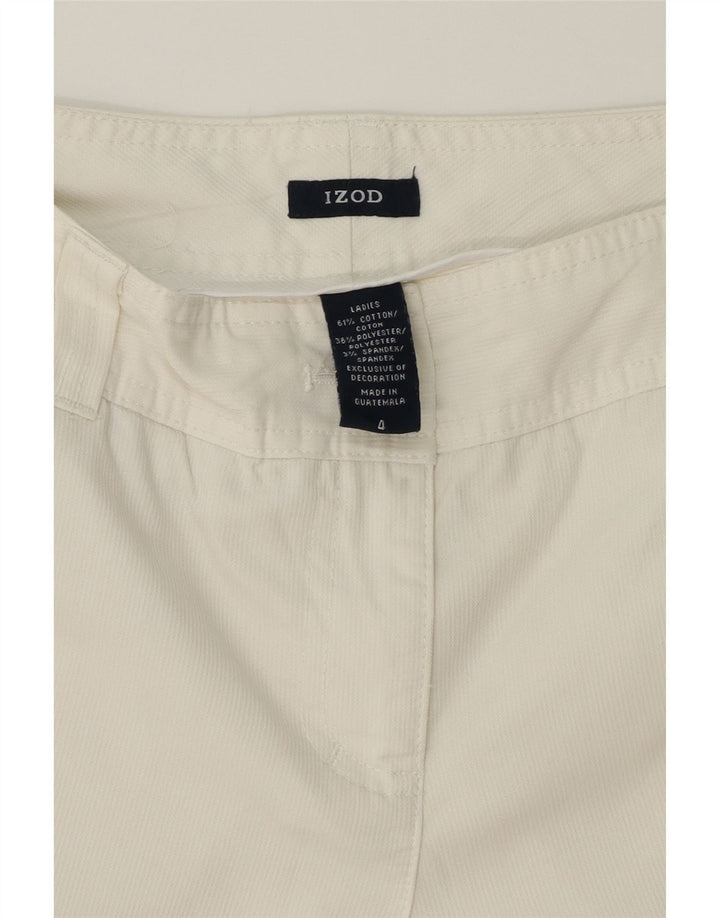 IZOD Womens Straight Cargo Capri Trousers US 4 Small W27 L20 White Cotton Vintage Izod and Second-Hand Izod from Messina Hembry 