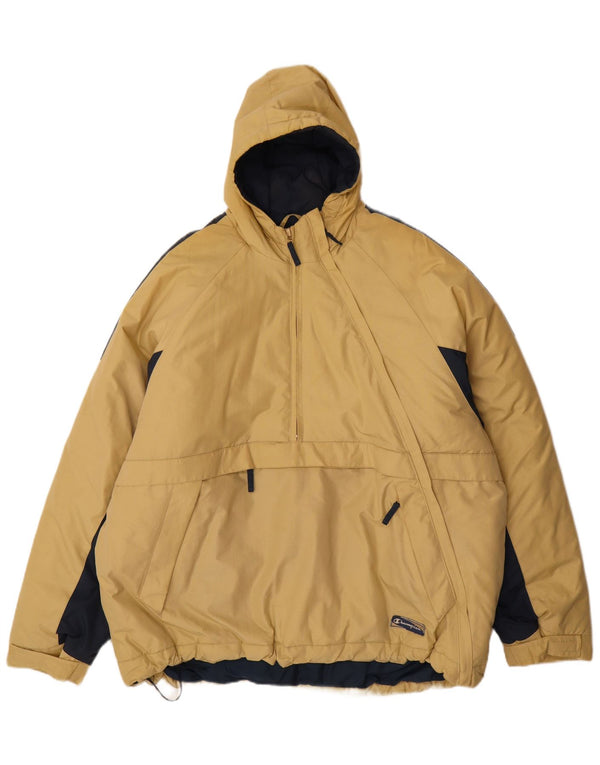 Jaqueta masculina acolchoada com capuz Champion UK 42 XL bege Colourblock