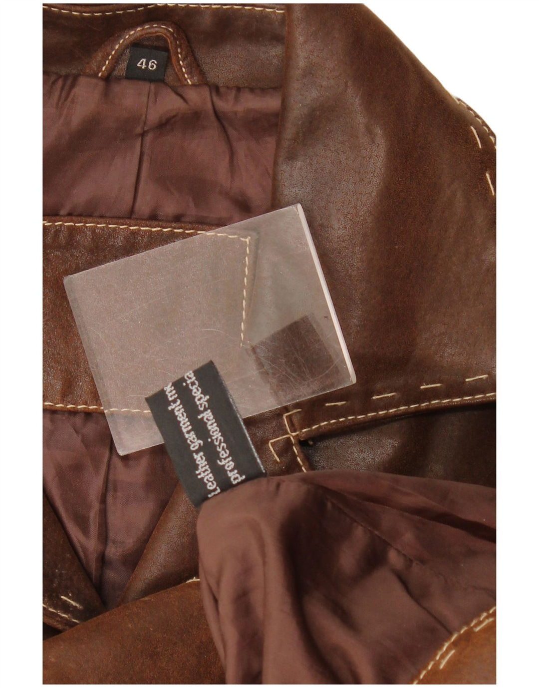 Jaqueta de couro feminina vintage IT 46 grande couro marrom