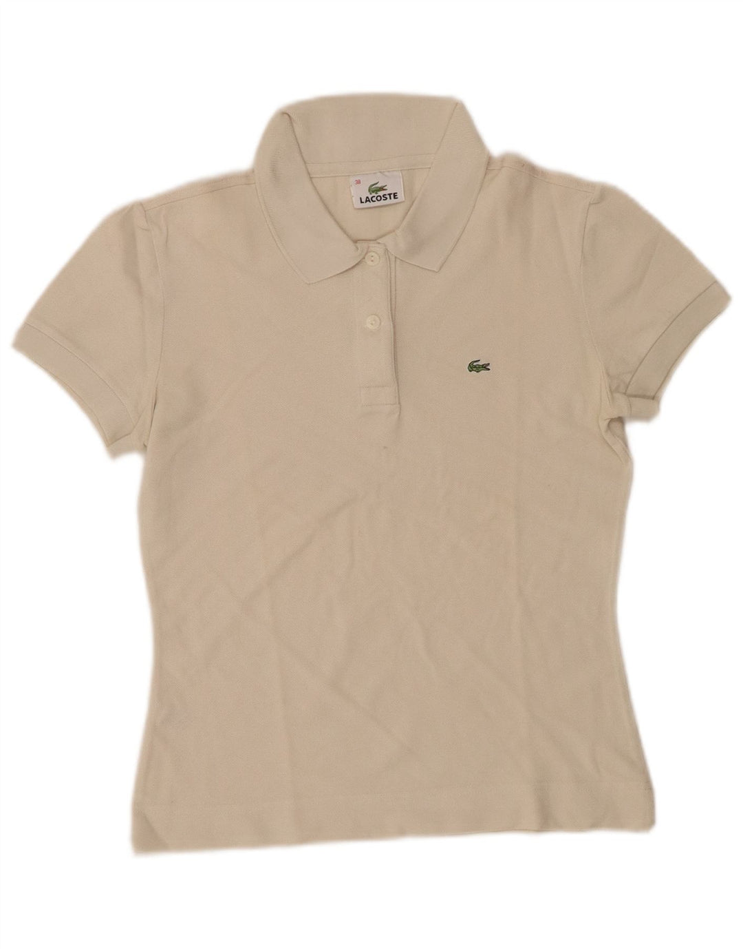 Camisa polo feminina LACOSTE tamanho 38 algodão branco médio