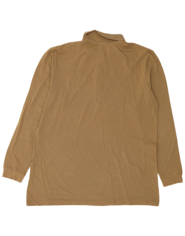 Lacoste camisa polo feminina de manga comprida tamanho 46 XL algodão cáqui