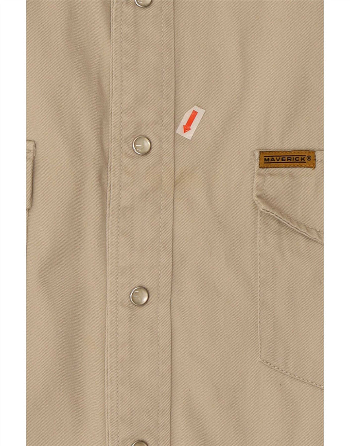 Camisa masculina ocidental MAVERICK algodão bege grande