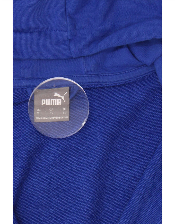 PUMA Mens Graphic Zip Hoodie Sweater XL Blue Colourblock Vintage Puma and Second-Hand Puma from Messina Hembry 