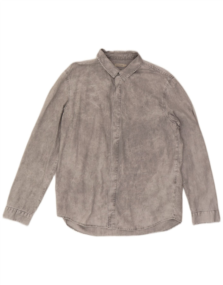 Camisa jeans masculina Calvin Klein Jeans XL cinza algodão