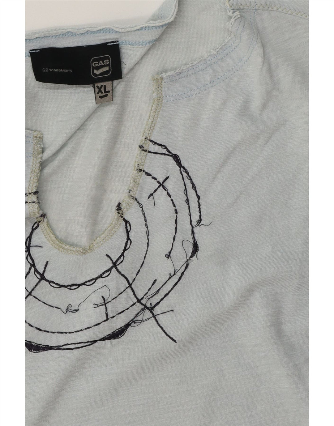 Camiseta gráfica masculina GAS XL azul manchada