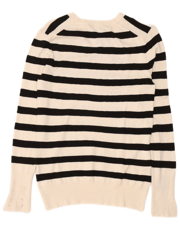 Blusa feminina Zara UK 18 XL listrada branca