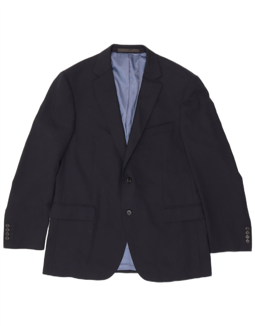 Jaqueta blazer masculina de 2 botões Marks & Spencer Reino Unido 42 grande lã azul marinho