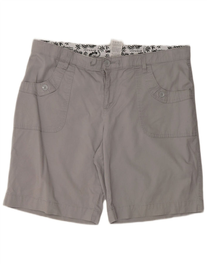 Shorts casuais femininos LEE US 18 2XL W38 algodão cinza
