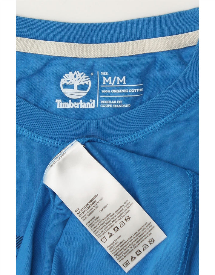Camiseta masculina Timberland Coupe Standard Regular Fit gráfica top azul médio