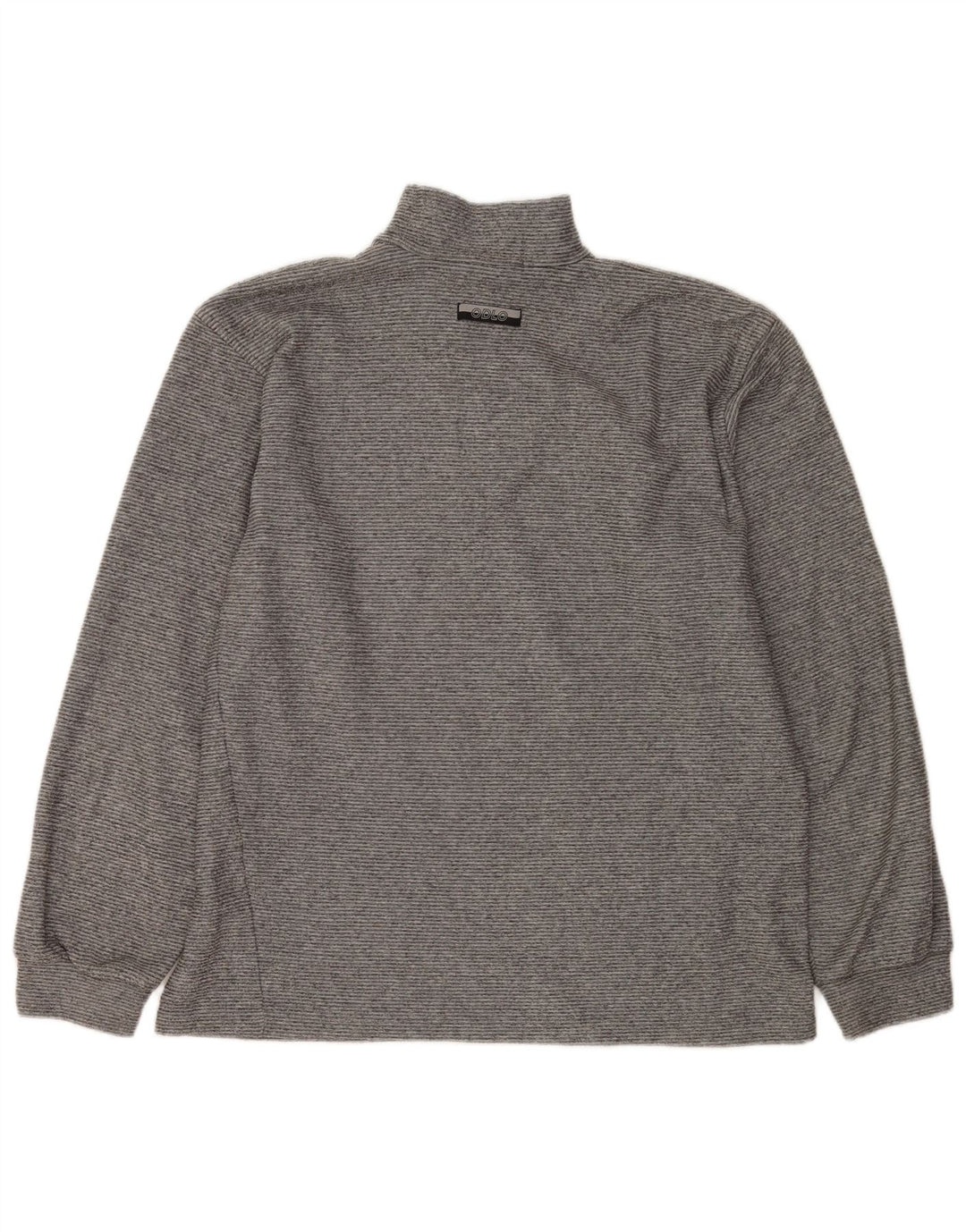 Suéter masculino Odlo com zíper e gola XL listrado cinza