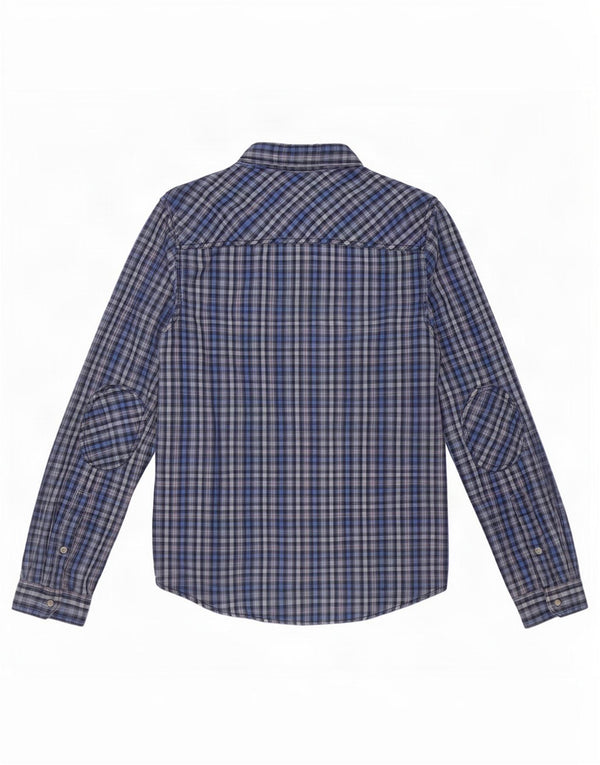 Camisa masculina de flanela Tommy Hilfiger grande algodão guingão azul
