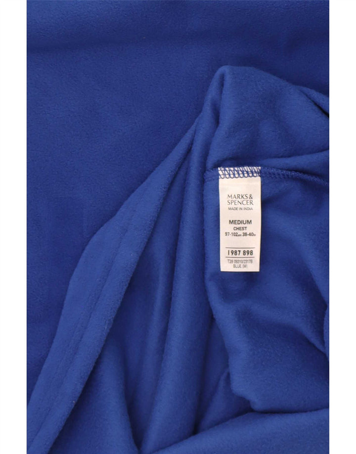 Suéter de lã masculino Marks & Spencer médio azul poliéster