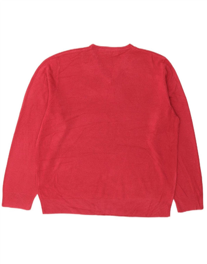Suéter masculino MARKS & SPENCER Blue Harbor com decote em V XL rosa acrílico