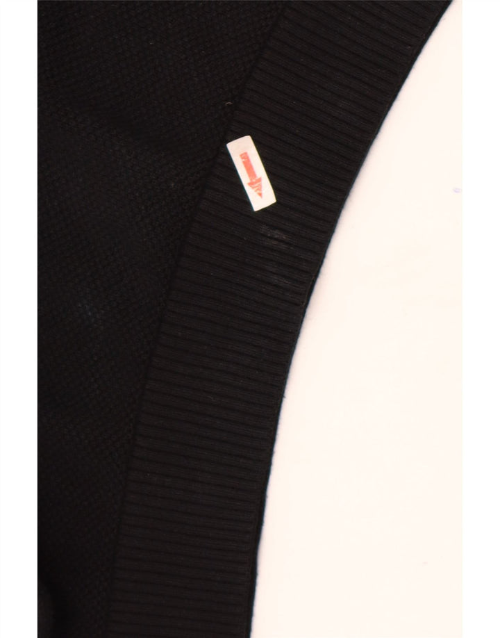Suéter masculino Gap com gola redonda, pequeno algodão preto