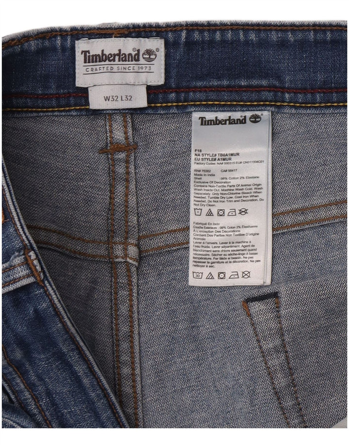 Timberland Mens Clark Straight Jeans W32 L32 Azul Algodão