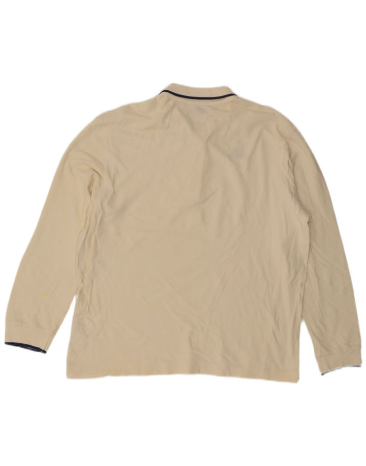 Camisa polo masculina de manga comprida Kappa XL em algodão branco