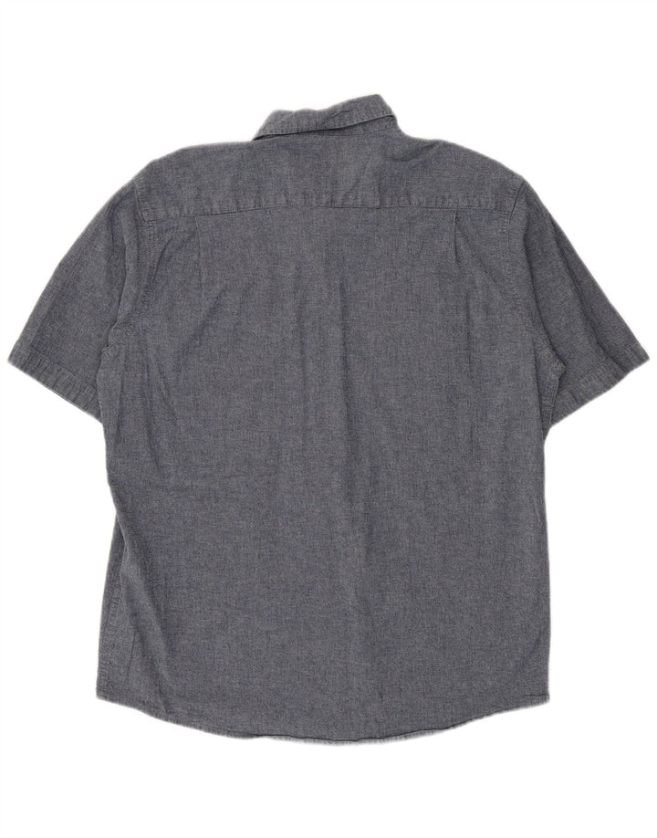 Wrangler Camisa masculina de manga curta grande algodão azul