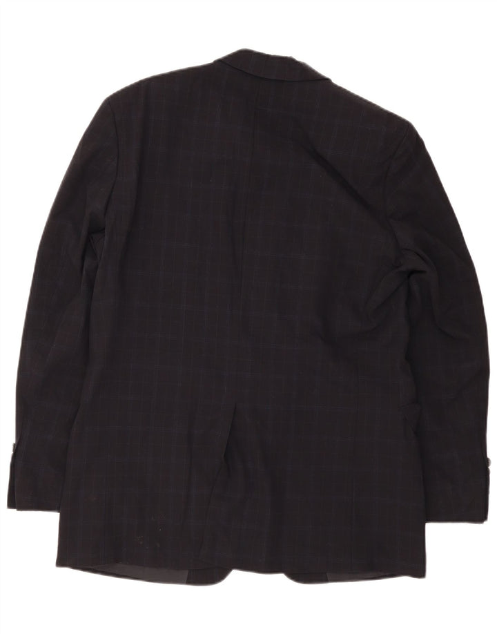 Jaqueta Blazer Masculina Hugo Boss com 3 Botões Reino Unido 38 Médio Azul Marinho Xadrez