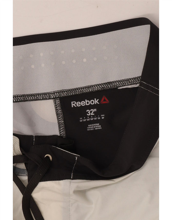 Shorts de natação masculino Reebok Speedwick Graphic médio preto colorblock