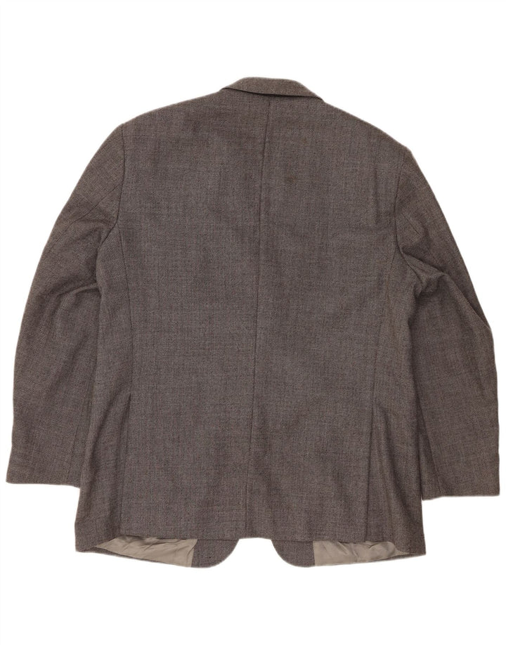 Jaqueta blazer masculina de 2 botões Marks & Spencer Reino Unido 44 XL cinza nova lã