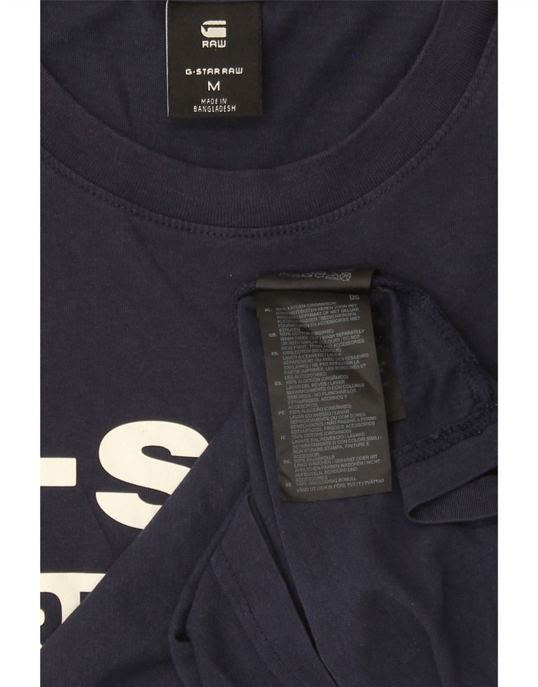 Camiseta gráfica masculina G-Star Top médio algodão azul marinho