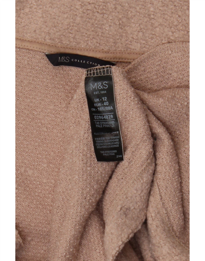 MARKS & SPENCER Womens Open Overcoat UK 12 Medium  Pink Polyester