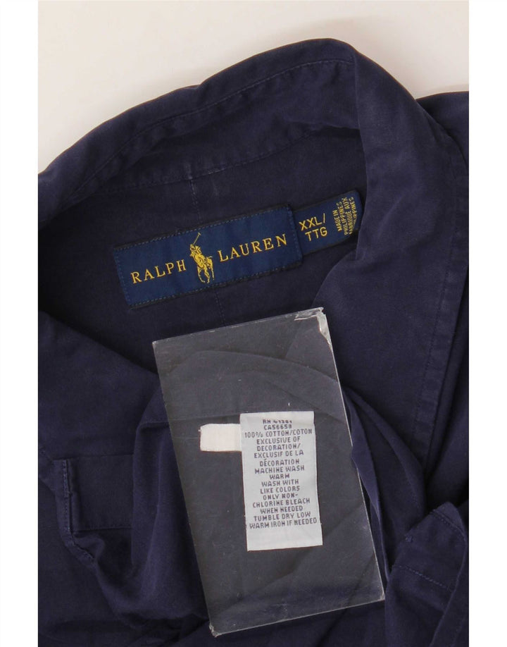 Camisa masculina Ralph Lauren 2XL algodão azul marinho