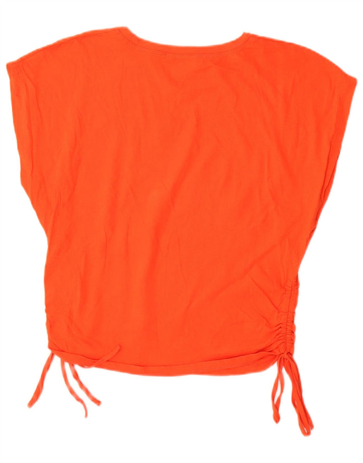 Camiseta feminina Zara Top UK 10 pequena laranja