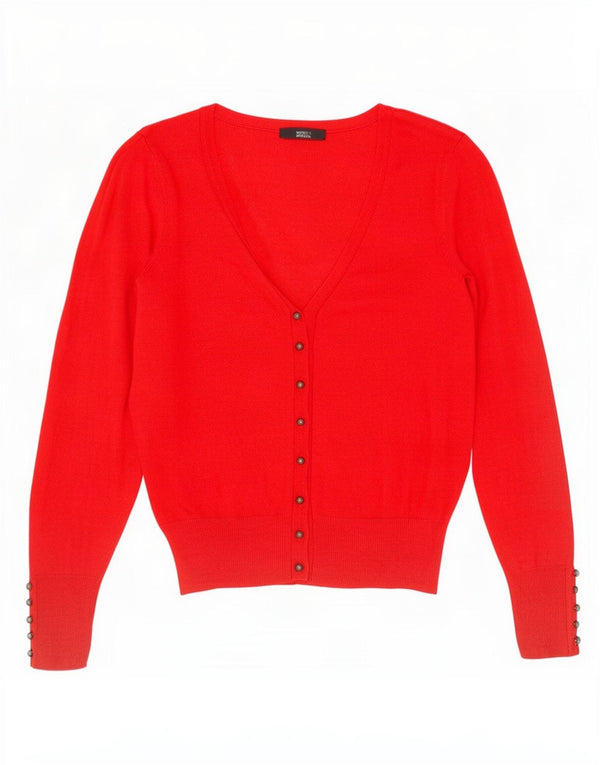 Suéter cardigã feminino Marks & Spencer UK 16 grande viscose vermelha