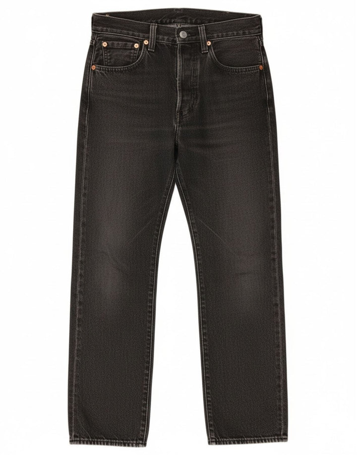 Calça jeans masculina Levi's 501 Straight W28 L28 cinza algodão